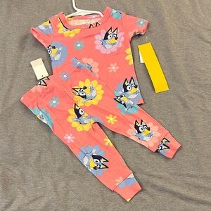 Adorable Cartoon Character Kids Pajama Set - Pink and Blue